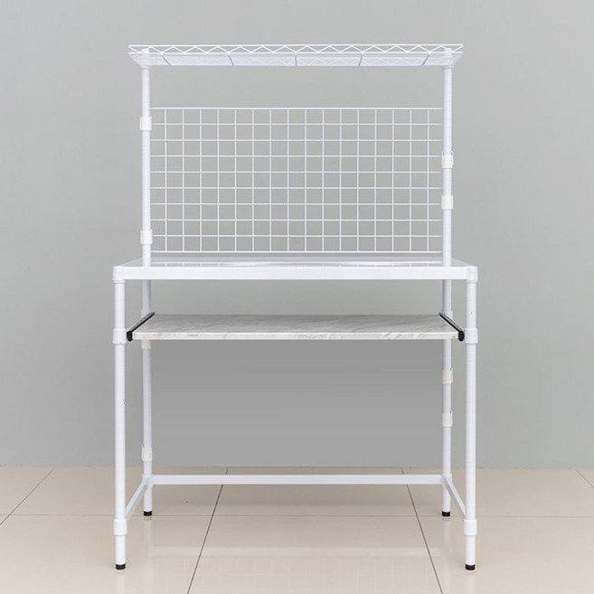 dayneeds 日需百備 輕工業風電腦工作桌 電腦桌 辦公桌 層架 鐵架 90 x 45 x 135cm, 白色