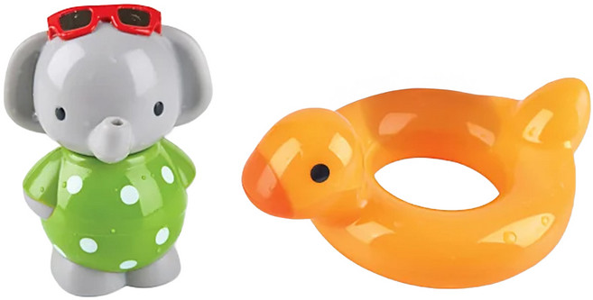 Hape 小象轉轉樂洗澡戲水玩具, 黃色/綠色/灰色, 1個