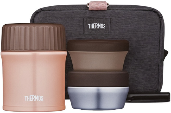 THERMOS 膳魔師 保溫便當盒組 TKLG-1000 5入組, 桃粉, 1組