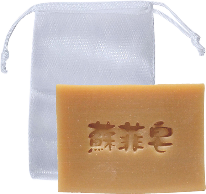Sophie Savon 蘇菲皂 蜂蜜榛果羊奶皂 附網袋 中性肌/乾敏肌/幼童肌適用, 1個, 100g