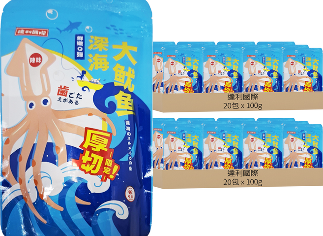 達利國際 深海大魷魚 辣味, 40包, 100g