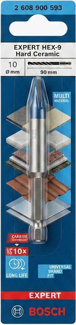 BOSCH 博世 台灣公司貨 鎢鋼六角柄磁磚鑽頭 2608900593 90 x 10mm, 1支
