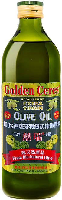 BIOES 囍瑞 100%西班牙冷壓特級初榨橄欖油, 1L, 1瓶