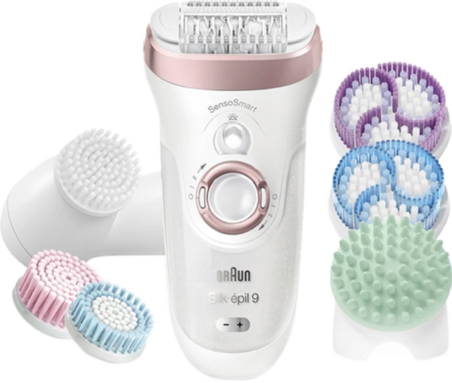 BRAUn 百靈 智淨Spa美體刀 附潔膚儀 白色, SES9970, 電動除毛機