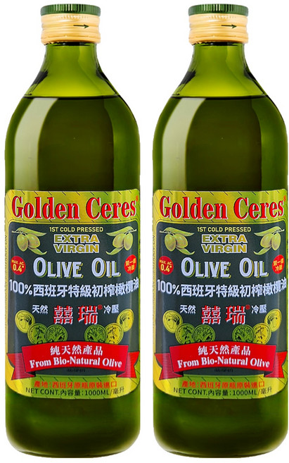 BIOES 囍瑞 100%西班牙冷壓特級初榨橄欖油, 1L, 2瓶