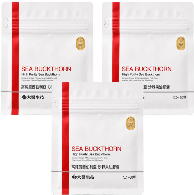 大醫生技 西伯利亞沙棘果油膠囊, 60顆, 1.4g, 3包