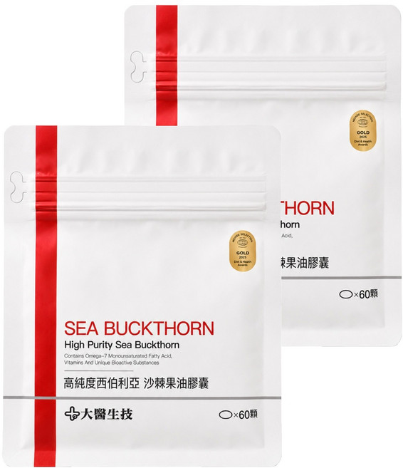 大醫生技 西伯利亞沙棘果油膠囊, 60顆, 1.4g, 2包