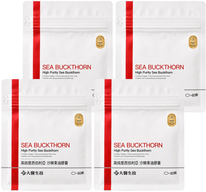 大醫生技 西伯利亞沙棘果油膠囊, 60顆, 1.4g, 4包