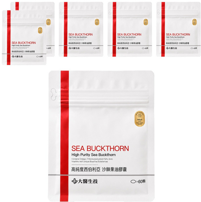大醫生技 西伯利亞沙棘果油膠囊, 60顆, 1.4g, 6包