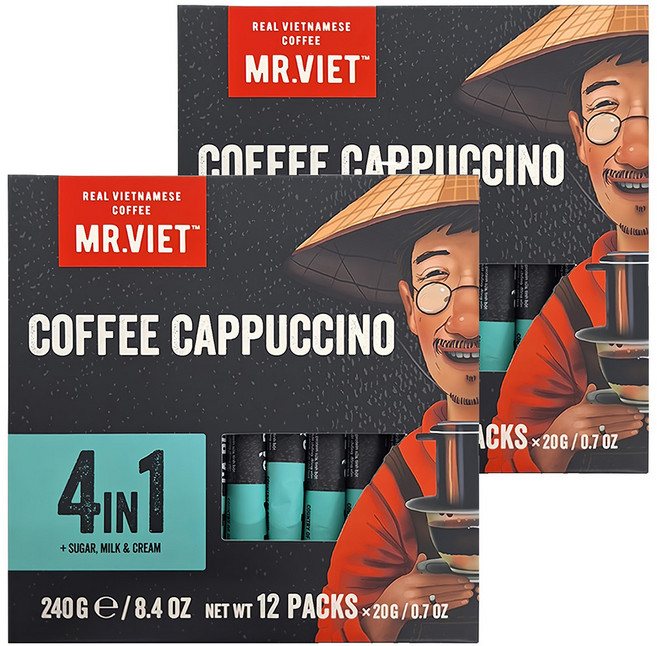 MR.VIET 四合一即溶咖啡粉, 20g, 12包, 2盒
