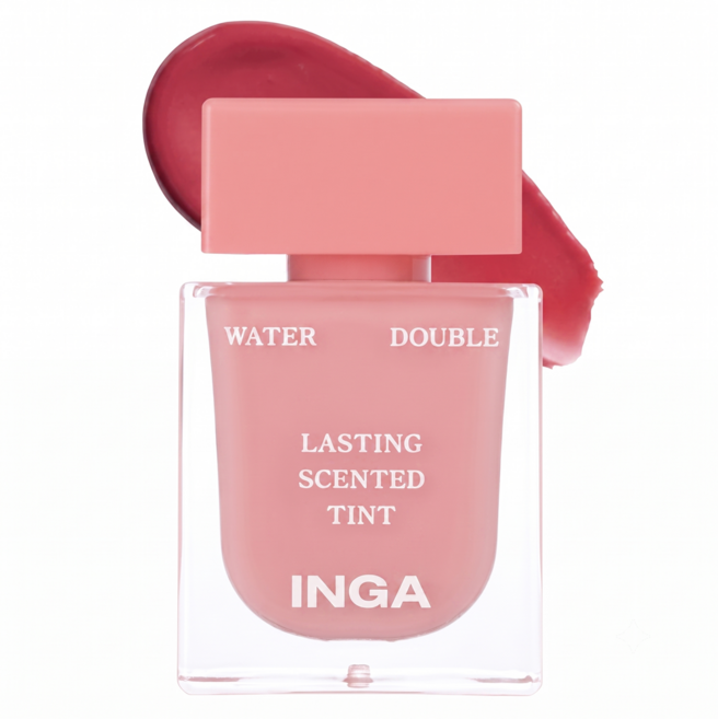 INGA Cosmetics 水感雙效持色香氛唇釉 4.3g, 大馬士革玫瑰, 1個
