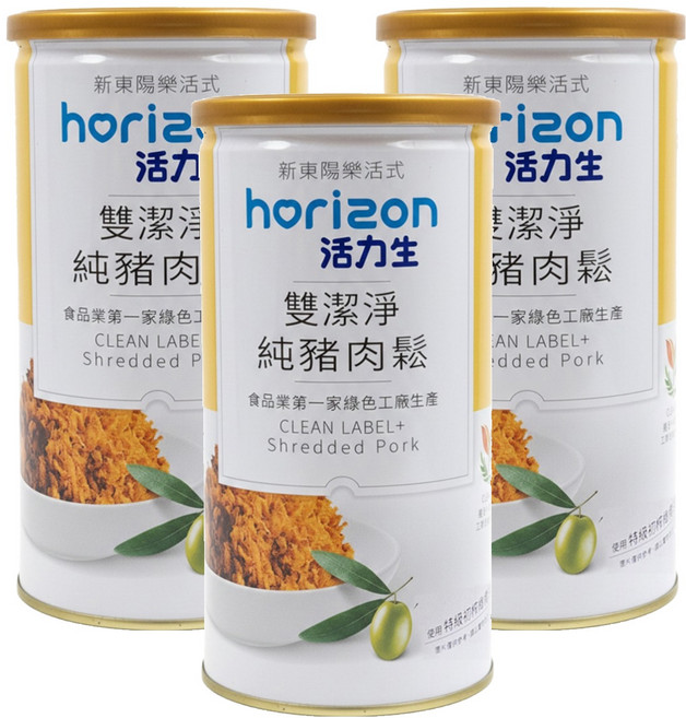 新東陽 活力生雙潔淨 純豬肉鬆, 170g, 3罐