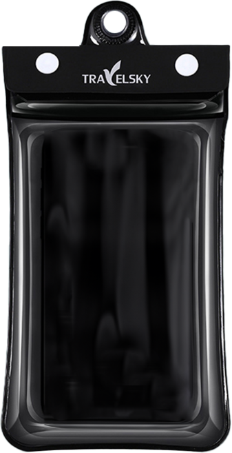TRAVELSKY 手機防水袋 iPhone/三星/OPPO/小米/ASUS 適用6.5吋內 氣囊款 M, 透黑, 1個