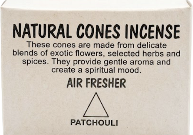 尼泊爾 LOTUS 天然手工香薰塔香 附香座, 廣藿香 PATCHOULI, 25盒