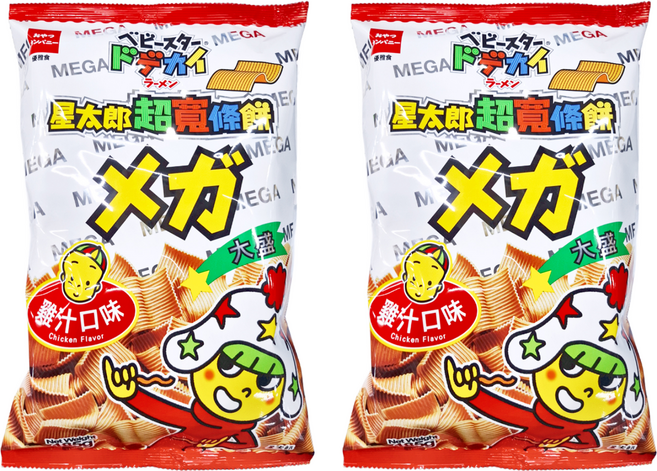 OYATSU 優雅食 BABY STAR 星太郎 超寬條餅大盛巨人包 雞汁口味, 185g, 2包
