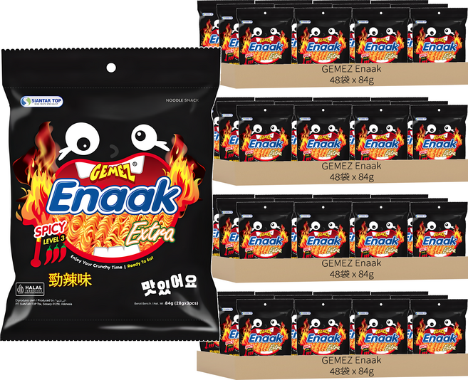 GEMEZ Enaak 韓式小雞麵 勁辣味, 84g, 192袋