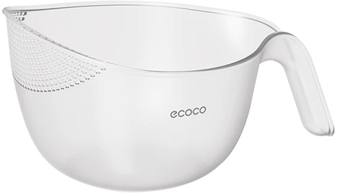 ecoco 意可可 淘洗瀝水籃, 半透明色, 1個