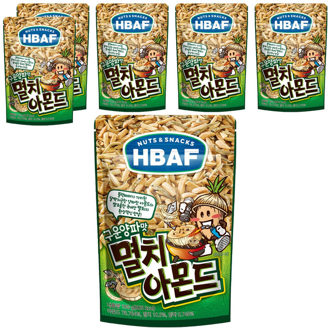HBAF Nuts & Snacks 烤洋蔥味鯷魚杏仁, 100g, 6個