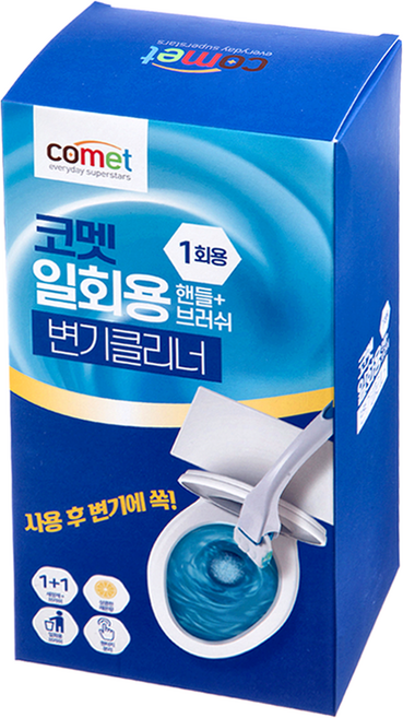 comet 拋棄式馬桶刷組, 白色, 1組