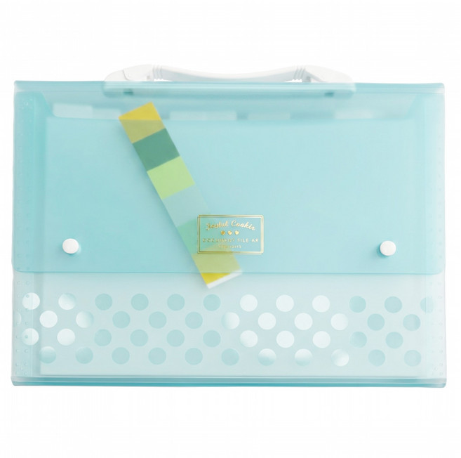 KOKUYO 國譽 Pastel Cookie NOViTA-R 13層攜帶型風琴夾 WSG-DFC130 A4(深2.7 x 33 x 25.9cm), 藍色, 1本
