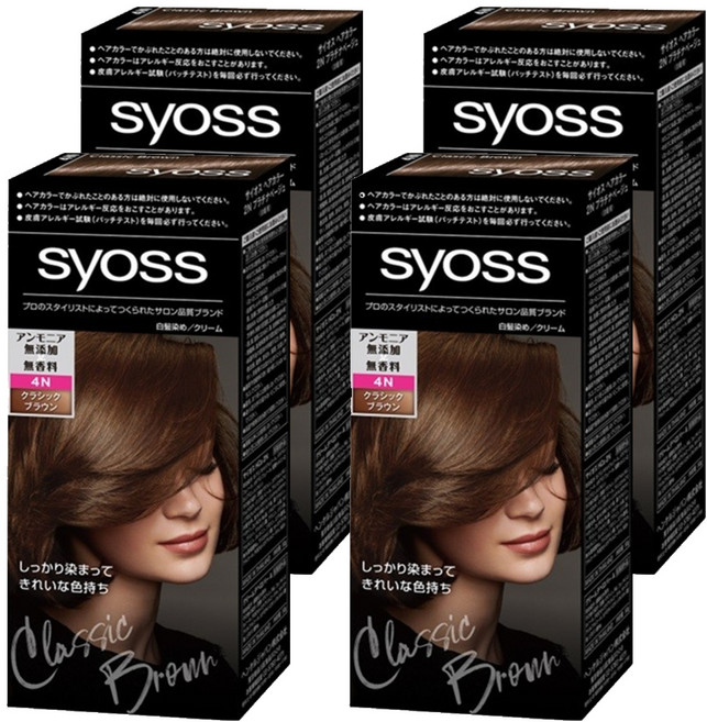 syoss 絲蘊 沙龍蓋白染 白髮專用染髮劑, 4N高級經典棕, 4盒