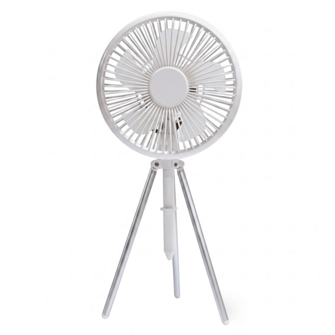Kinyo 腳架式充電風扇 附USB充電線 180 x 130 x 410mm 495g, UF-7051, 白色