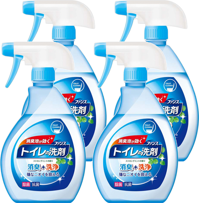 第一石鹼 FUNS 馬桶清潔噴霧泡 除臭抑菌 薄荷香, 380ml, 4瓶