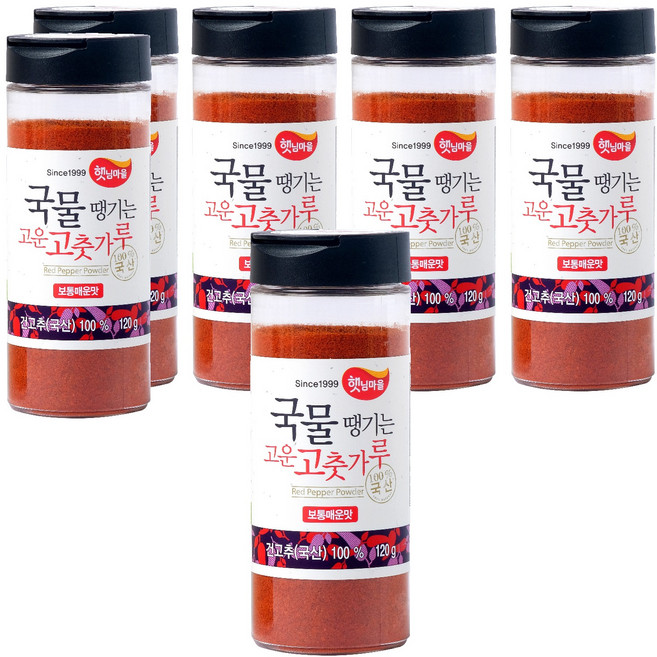Sun Village 湯品必備 韓國產細辣椒粉 一般辣味, 120g, 6個