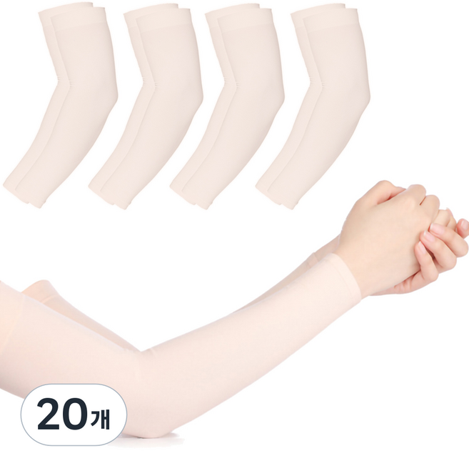 LIVING@ 運動手腕型涼感袖套 2入, 膚色, 20個