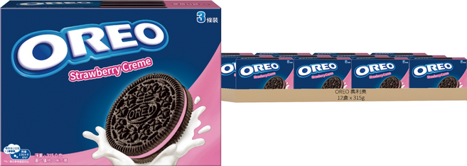 OREO 奧利奧 夾心餅乾 草莓口味, 315g, 12盒
