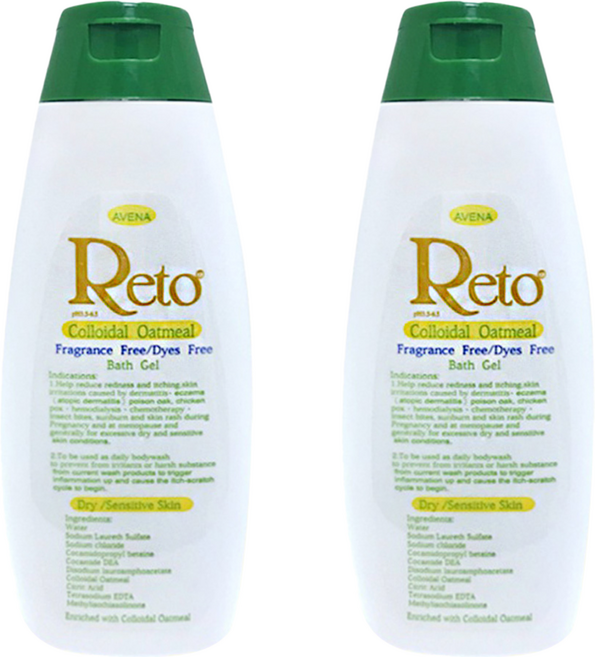 Reto 綠原型燕麥膠體浴液 無色素香精, 2瓶, 500ml