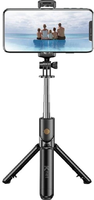 KTnet 廣鐸 S95PLUS 三腳架2IN1藍芽自拍桿 手機/GOPRO 4.5 x 3.5 x 18cm 130g, 黑色, 1支
