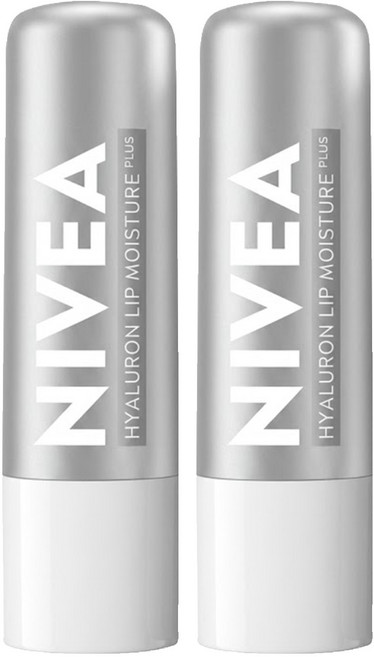 NIVEA 妮維雅 5D玻尿酸修護精華潤唇膏, 5.2g, 2支, 透明無色
