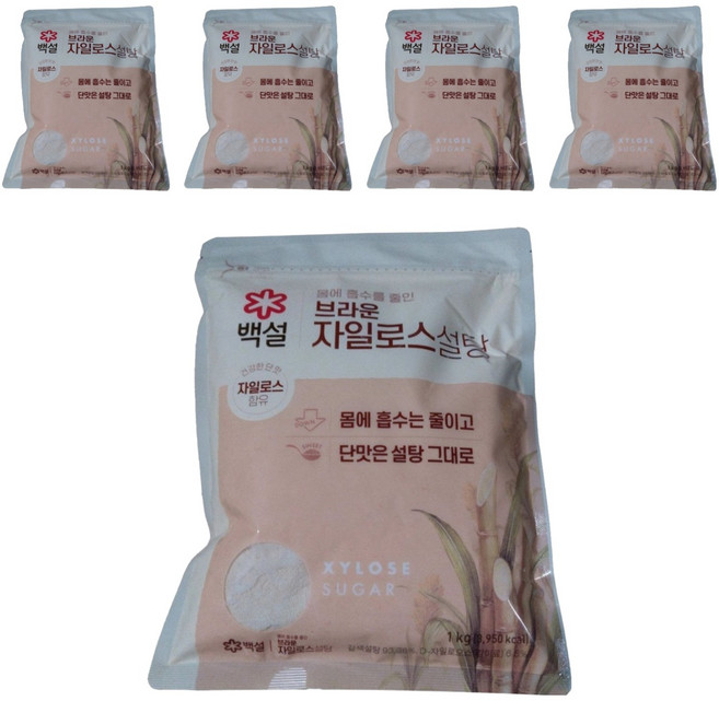 CJ BEKSUL 白雪 木糖醇棕糖, 1kg, 5個