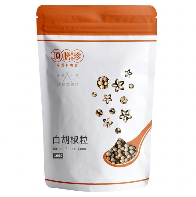 頂膳珍 白胡椒粒, 100g, 1包