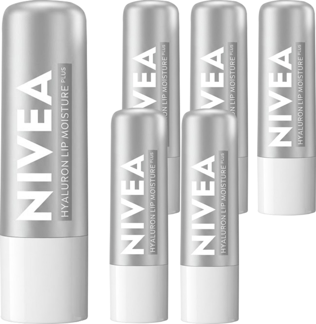NIVEA 妮維雅 5D玻尿酸修護精華潤唇膏, 5.2g, 6支, 透明無色