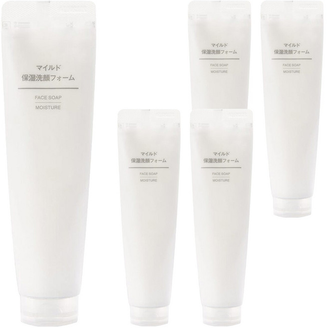 MUJI 無印良品 溫和保濕洗面乳, 100g, 5條