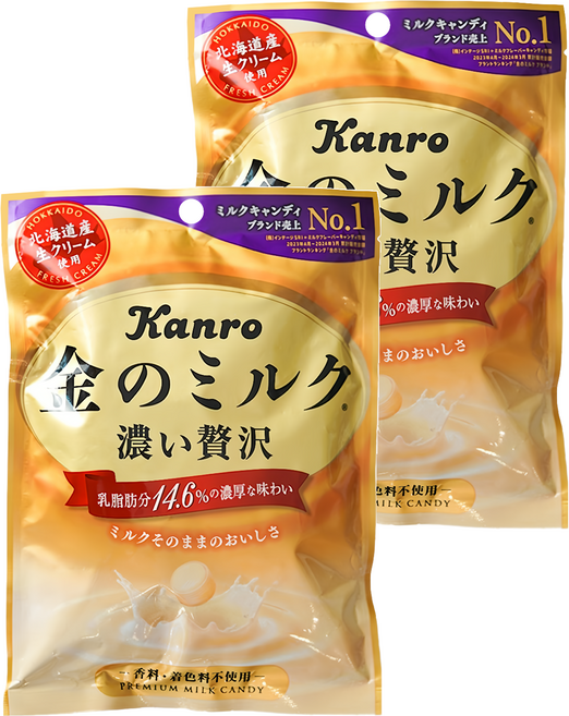 Kanro 甘樂 黃金奶糖, 2袋, 80g