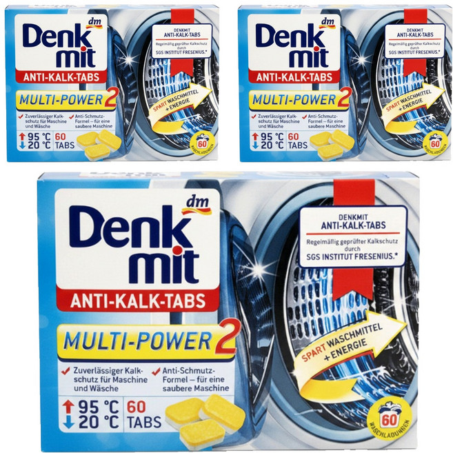 dm Denk mit 洗衣槽去污錠 60顆, 960g, 3盒