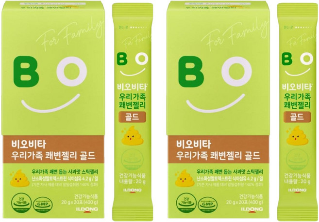 ILDONG 日東 Biovita 我們家順暢果凍金裝, 400g, 2個