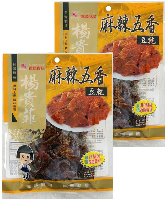 德昌 非基改豆乾 麻辣五香, 100g, 2包
