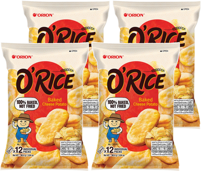 ORION 好麗友 O'RICE米餅 起司馬鈴薯口味, 86.4g, 4袋