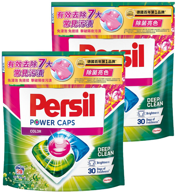 Persil 寶瀅 台灣公司貨 3合1洗衣膠囊 護色款補充包, 29顆, 2袋