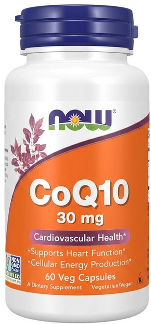 NOW Foods 精純CoQ10膠囊食品, 60顆, 30mg, 1罐