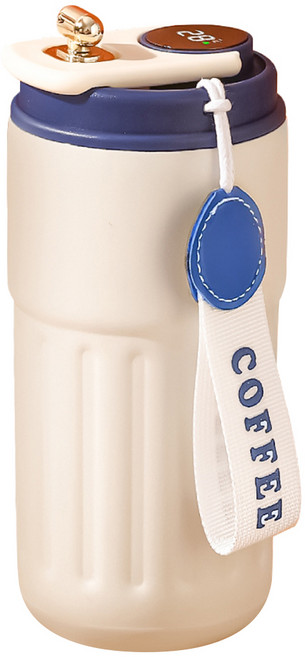 小麥購物 智能顯溫保溫杯 C619 214g, 1個, 450ml, 時尚藍