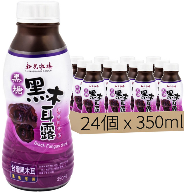 SHIN-GUANG RANCH 新光牧場 台灣黑木耳露 植物性燕窩, 24個, 350ml
