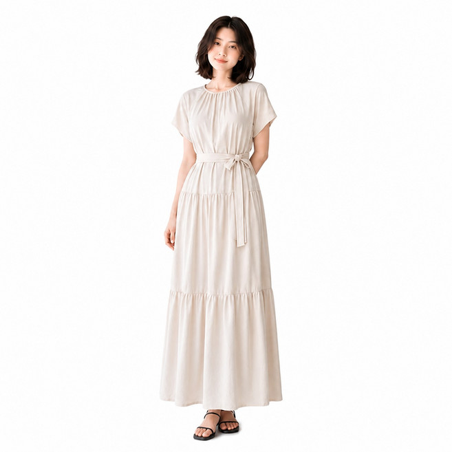 ZAN ZAN 冉冉 質感短袖絲質洋裝