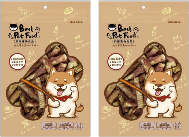 Best Pet Food 貝斯寵物食品 肉乾 4個月以上犬貓用, 鴨肉一口酥, 70g, 2包