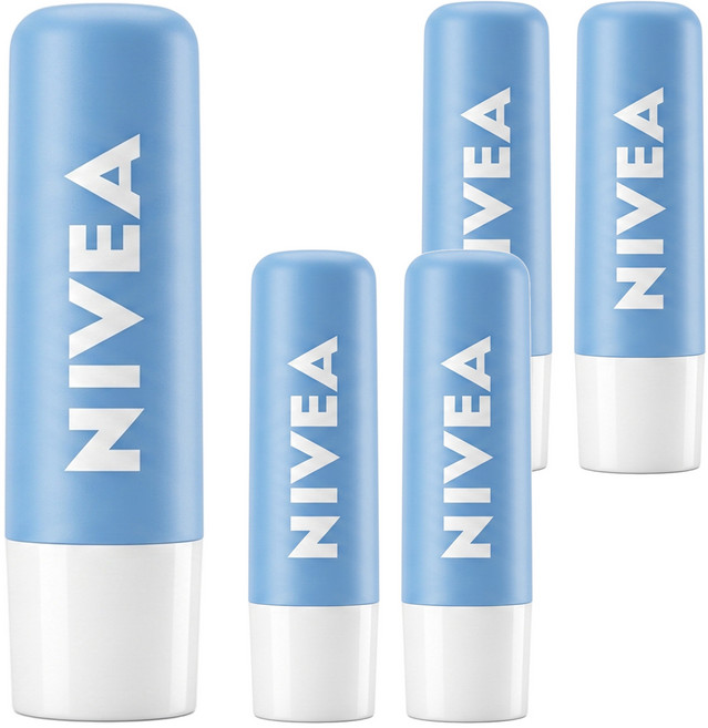 NIVEA 妮維雅 護唇膏, 5支, 4.8g, 極致保濕