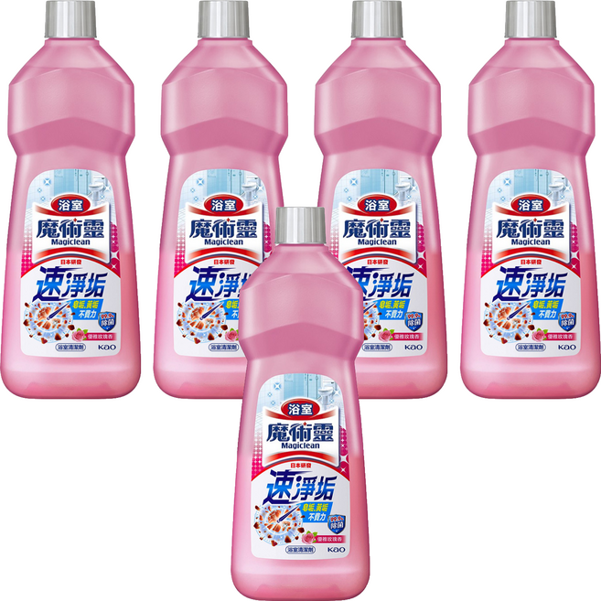 Kao 花王 Magiclean 魔術靈 台灣公司貨 浴室清潔劑 經濟瓶 優雅玫瑰, 500ml, 5瓶